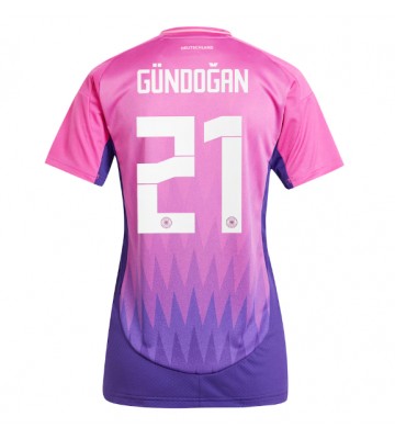 Alemania Ilkay Gundogan #21 Segunda Equipación Mujer Eurocopa 2024 Manga Corta